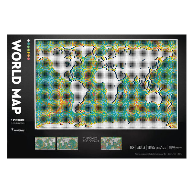 Customized 61203 Art and crafts Art World Map 31203 from USA 3-7 Days Delivery