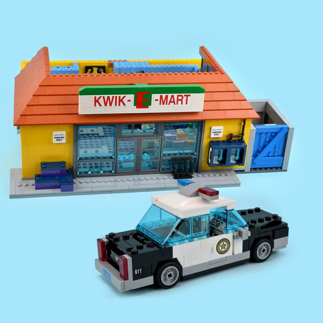KING X19004 Kwik-E-Mart The Simpsons Movie 2179pcs Building Block Brick Toy 71016 from China