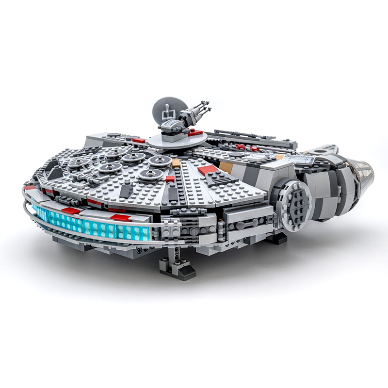 LEJI 99022 Movie & Games Millennium Falcon Starship Warship Spaceship 1351pcs Bricks 75257  From China