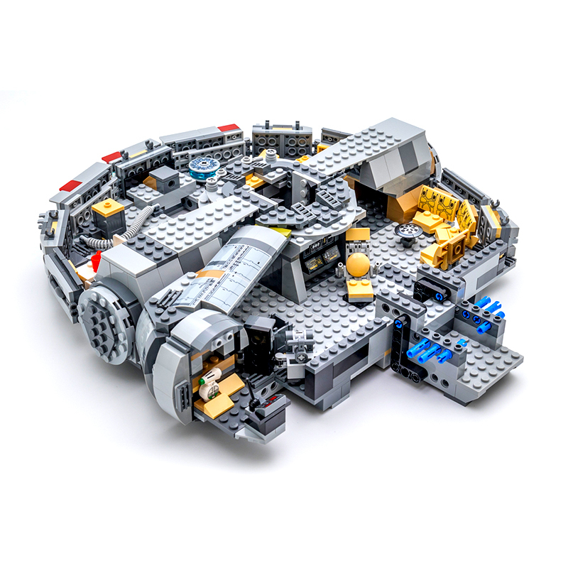 LEJI 99022 Movie & Games Millennium Falcon Starship Warship Spaceship 1351pcs Bricks 75257  From China