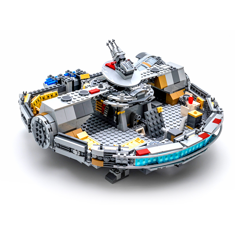 LEJI 99022 Movie & Games Millennium Falcon Starship Warship Spaceship 1351pcs Bricks 75257  From China