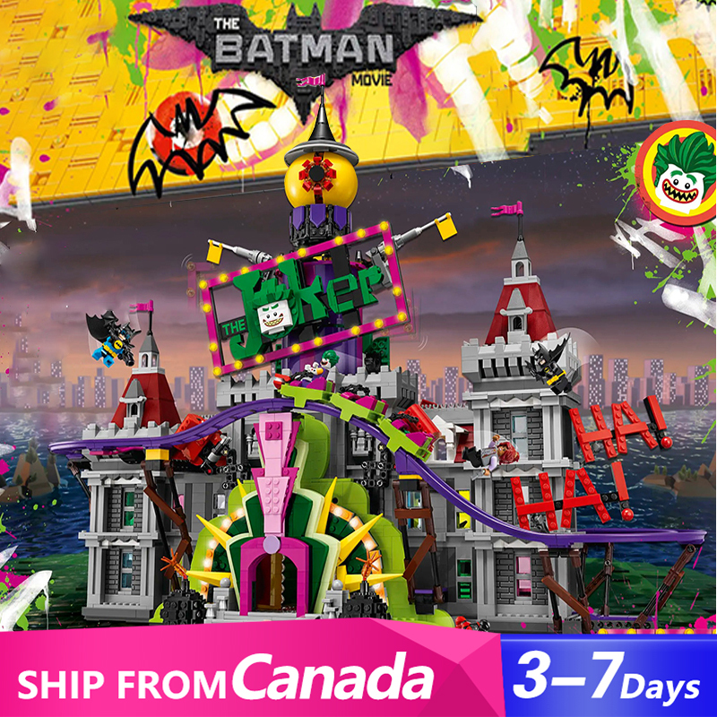 KING 660301 Super Heroes Series The Joker Manor 70922  Building Blocks 3444pcs Bricks Model Toys From Canada 3-7 Days Delivery