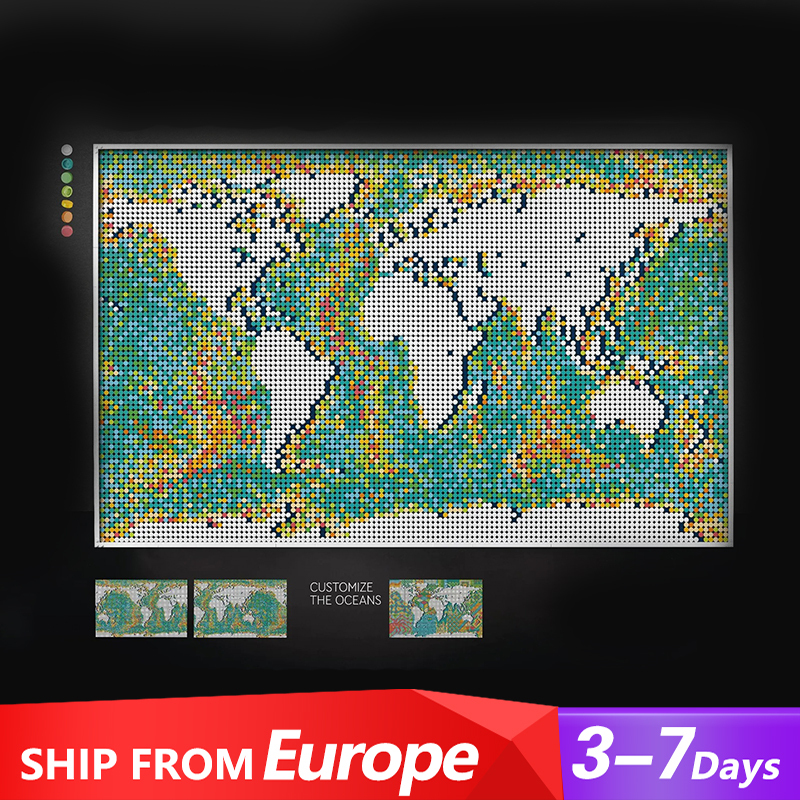 Customized 61203 Art World Map Ideas Series Art and crafts  Building Blocks 11695pcs Bricks Toys from Europe 3-7 Days Delivery 3120