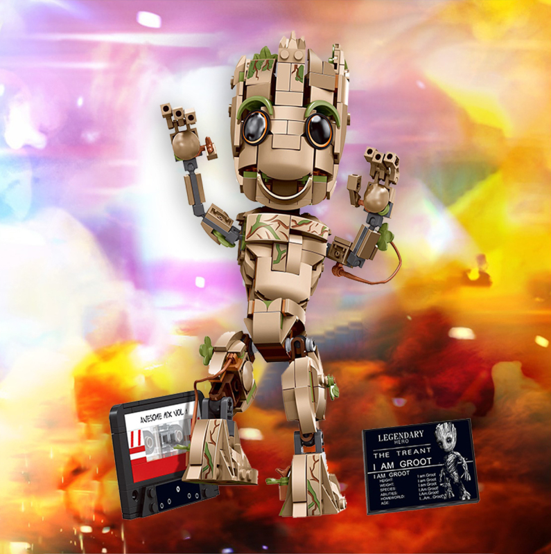 ZM2014 I am Groot Marvel Movie 76217 475±pcs Building Block Bricks Toy from China