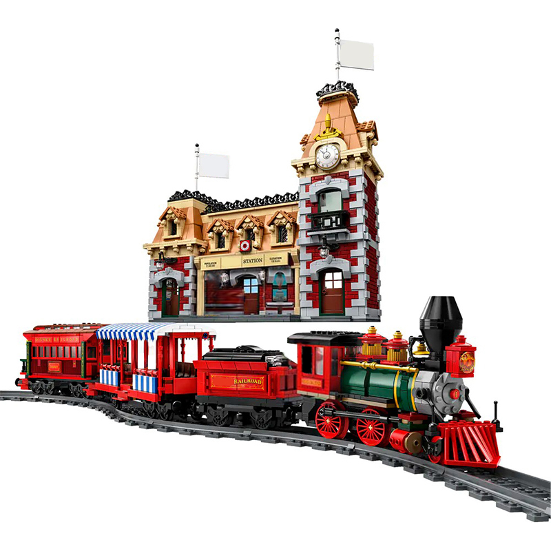 Custom J11001 / 11442 "Disney" Train and Station 71044 Building Block Brick 3350pcs from Europe 3-7 Days Delivery