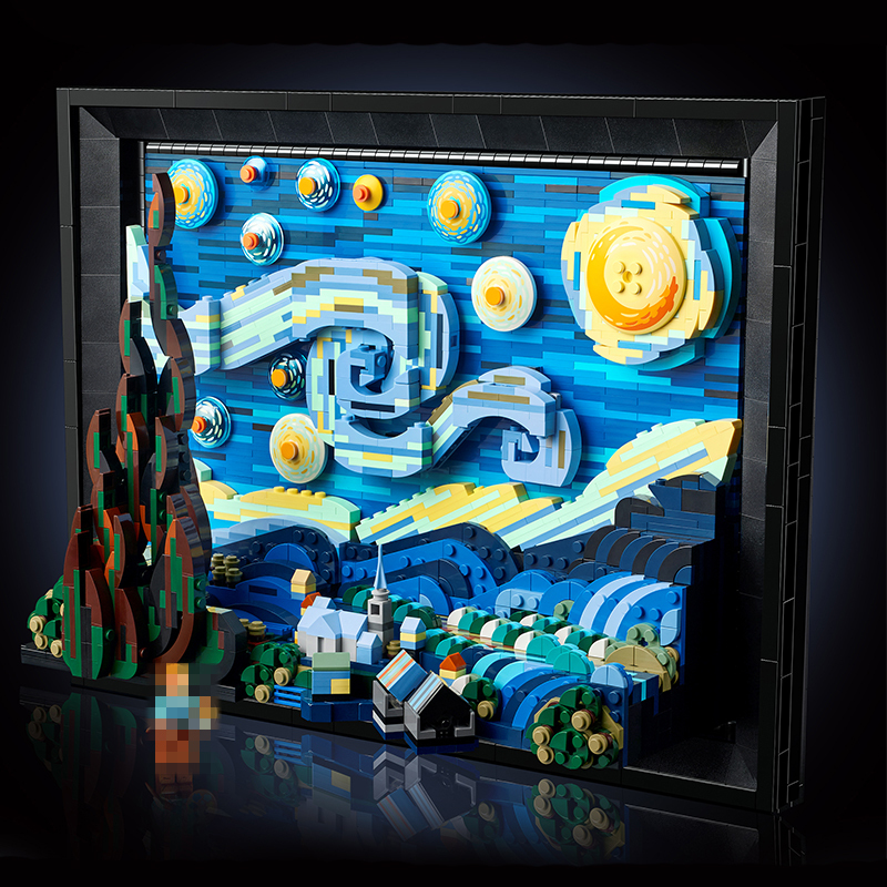 DK 21033 The Starry Night Vincent van Gogh Drawing Painting 21333 Building Block Bricks Toy 2362±pcs from China