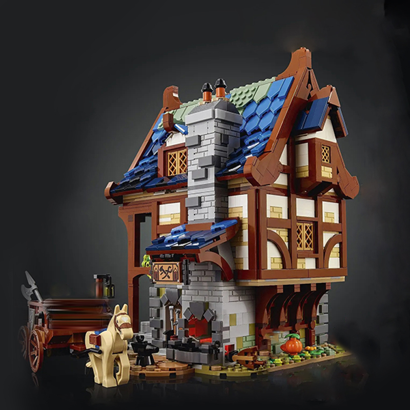 Custom 99909 Medieval Blacksmith Ideas Series 21325 Building Blocks 2170pcs Bricks Toys From China