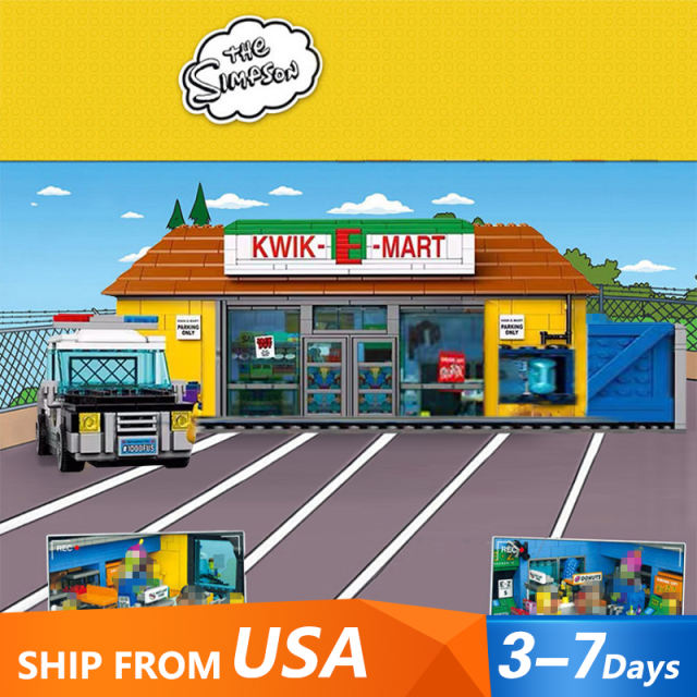 KING X19004 Kwik-E-Mart The Simpsons Movie 2179pcs Building Block Brick Toy 71016 from China