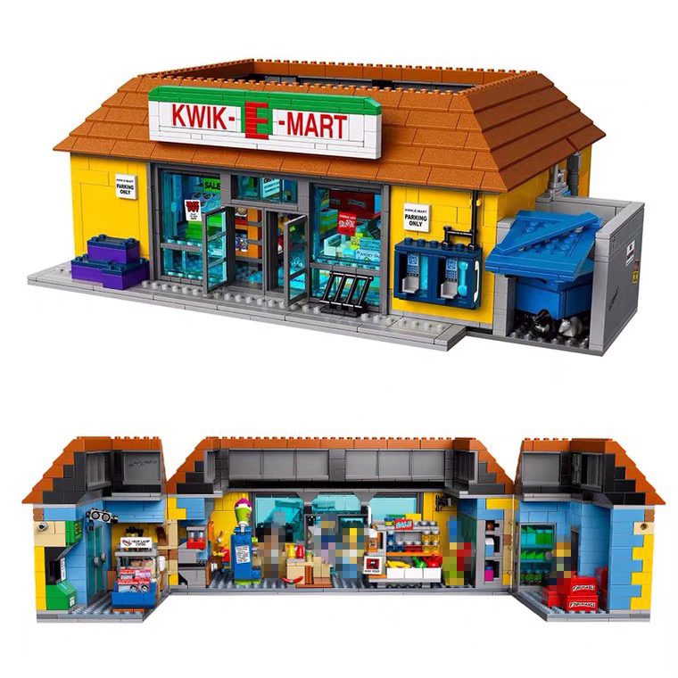 Customized 19004  Movie & Games Series The Kwik-E-Mart 71016 Cartoon Building Blocks 2179pcs Bricks Toys Model From China