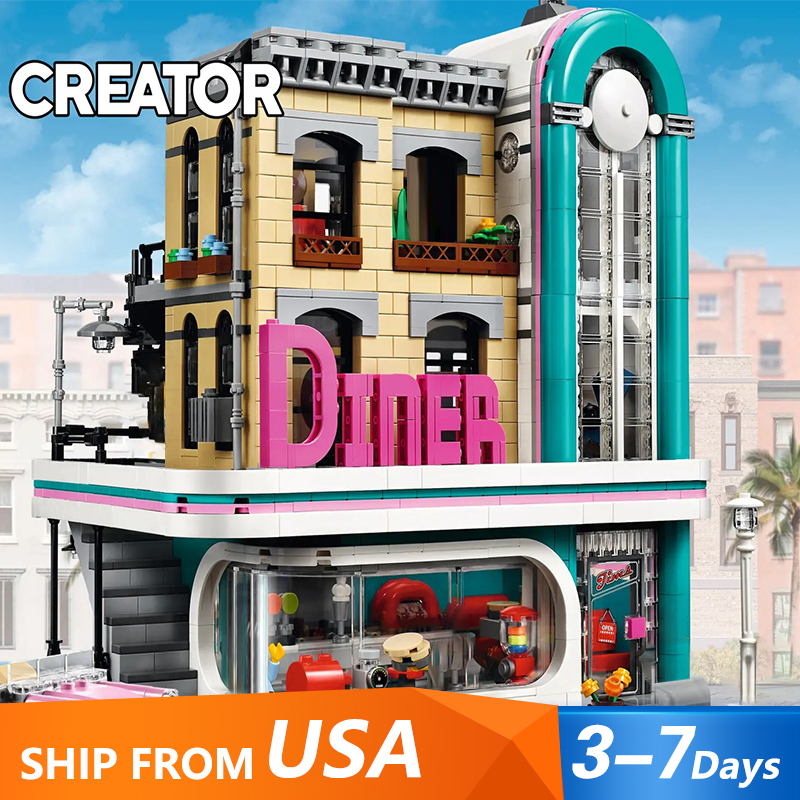 Downtown Dinner Creator 10260  Building Blocks Bricks Ship From USA 3-7 Days Delivery