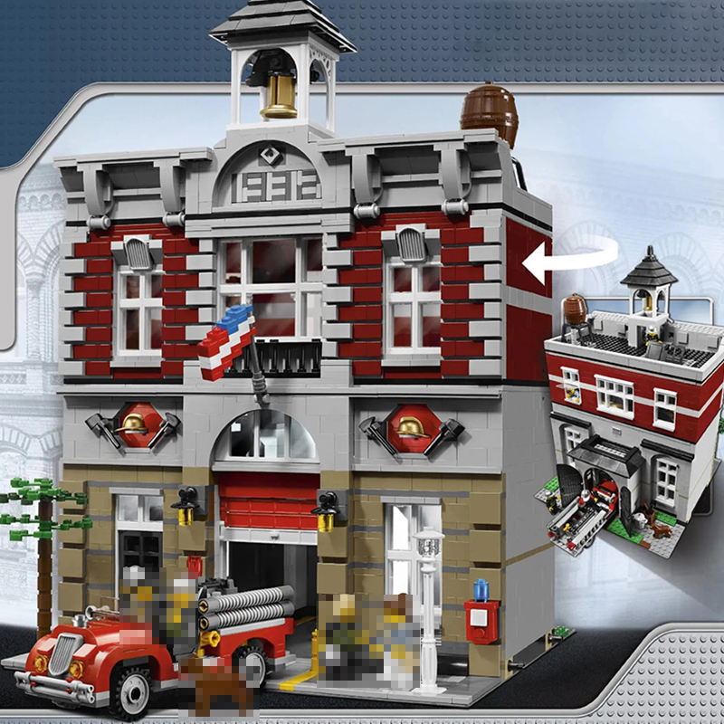 LJ99009 Fire Brigade Creator Buildings 10197 Building Block Bricks Toy 2231±pcs From China