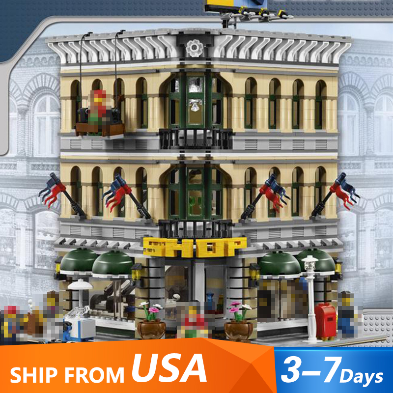 Customized A2102 Grand Emporium Building Blocks 2380pcs Bricks 10211 from USA 3-7 Days Delivery