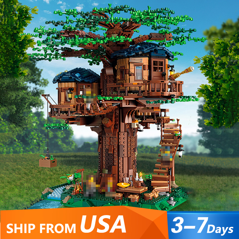 SX 6007 Ideas Series Tree House Building Blocks 3117PCS Bricks 21318 From USA 3-7 Days Delivery