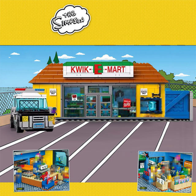 Customized 19004  Movie &amp; Games Series The Kwik-E-Mart 71016 Cartoon Building Blocks 2179pcs Bricks Toys Model From China