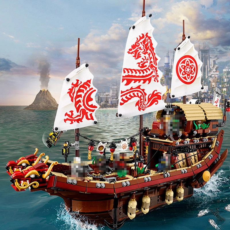 Customized 82203 KING A19039 Ninja Destiny's Bounty Wu Flying Ship Ninja Figures Building Blocks 2295pcs Bricks 70618 Toys From China