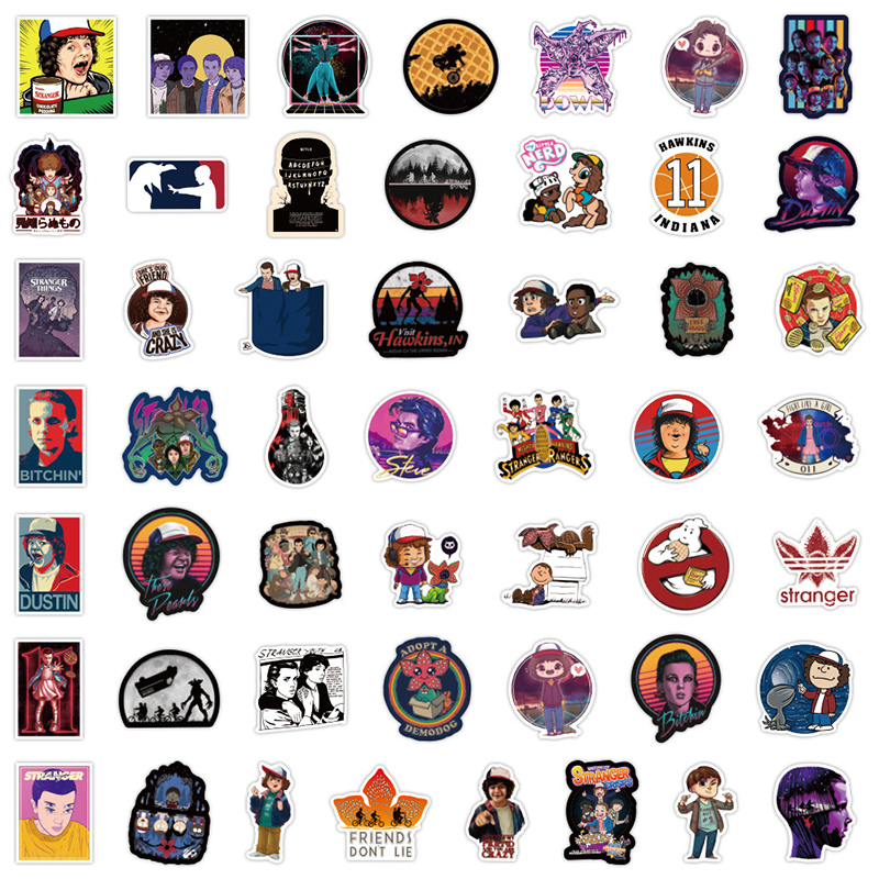 50 Pieces Stranger Things 2 Stickers Water-Proof Fashion Aesthetic Motorcycle Phone Car Skateboard Laptop Sticker From China