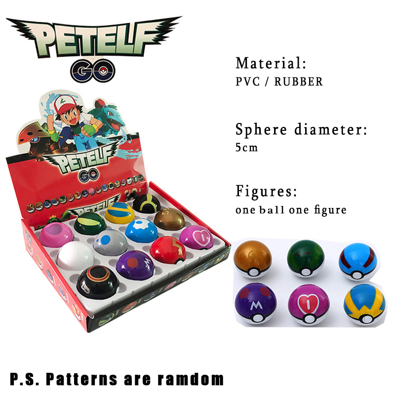 Pokémon Cartoom Poké Ball Random Figures Collection Toys 12 Balls in One Set