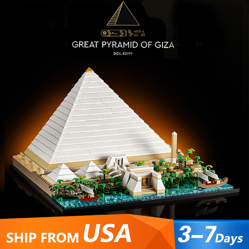 [Pre-sale ship from Sep 20th] KING 6111 The Great Pyramid of Giza Creator Egypt 21058 Building Block Bricks Toy from USA 3-7 Days Delivery