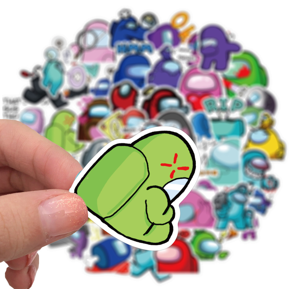 50 Pieces Among Us (4) Stickers Water-Proof Fashion Aesthetic Motorcycle Phone Car Skateboard Laptop Sticker From China