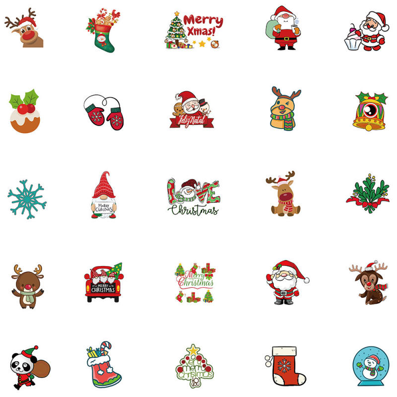 50 Pieces Christmas (2) Stickers Water-Proof Fashion Aesthetic Motorcycle Phone Car Skateboard Laptop Sticker From China