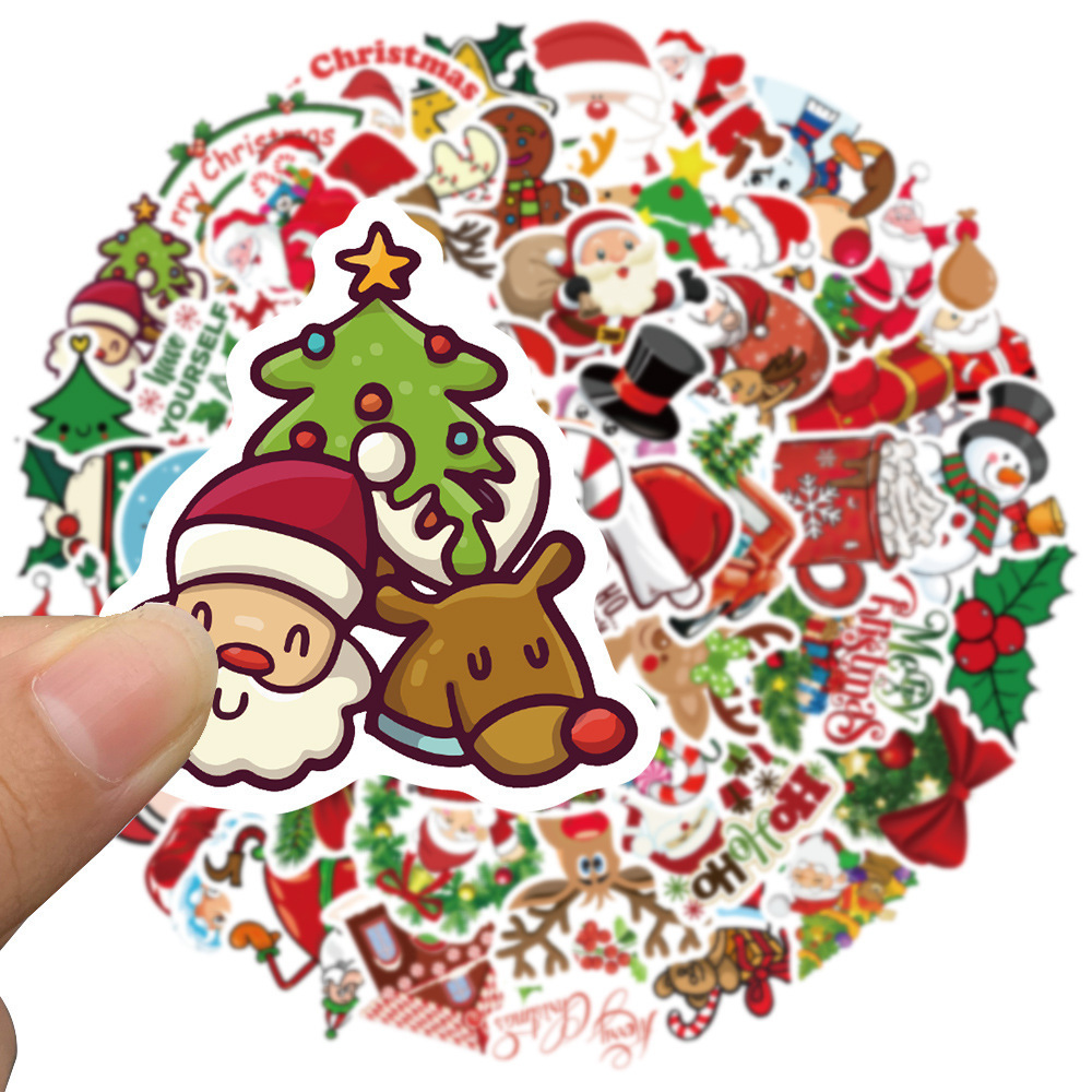 50PCS Christmas (1) Stickers Water-Proof Fashion Aesthetic Motorcycle Phone Car Skateboard Laptop Sticker From China