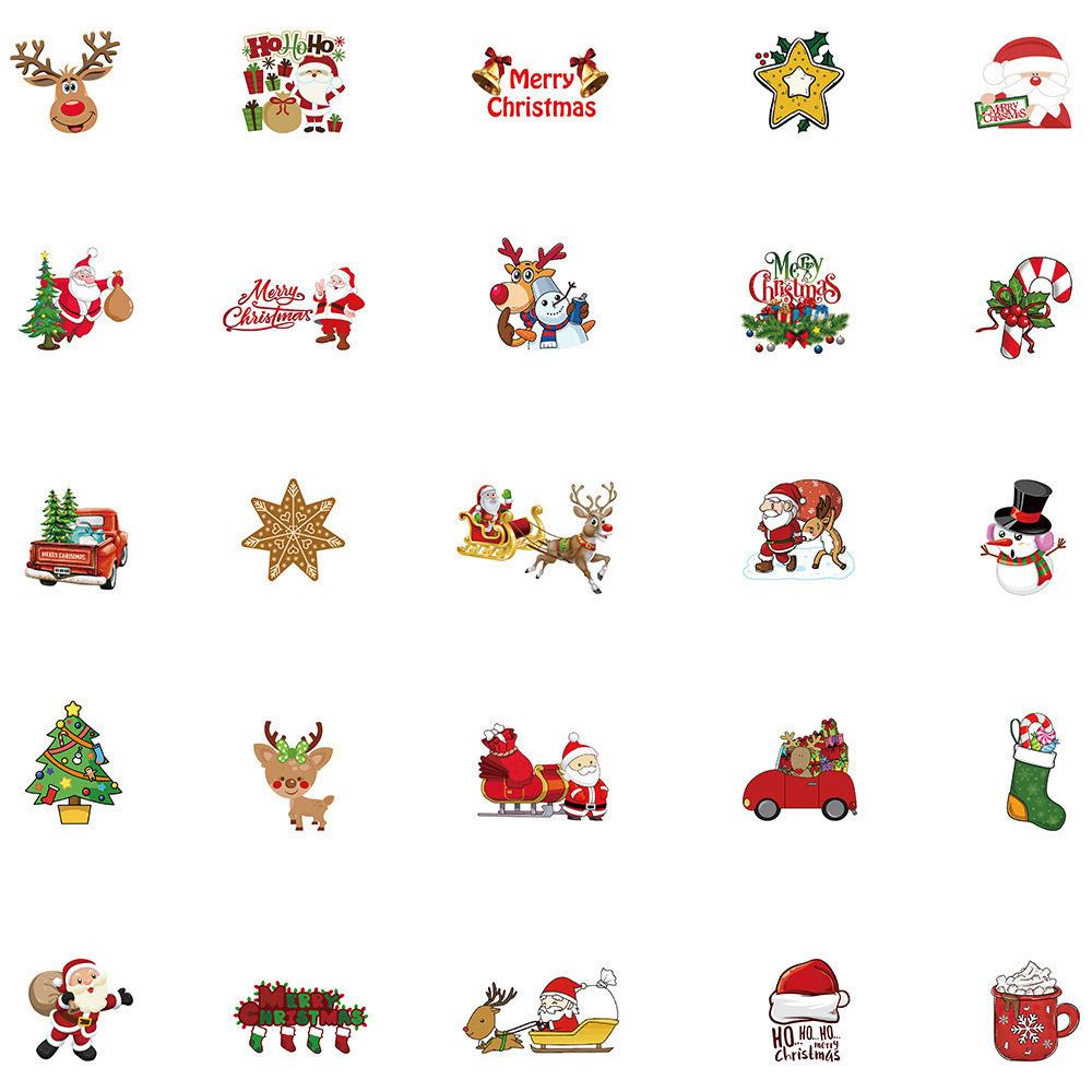 50PCS Christmas (1) Stickers Water-Proof Fashion Aesthetic Motorcycle Phone Car Skateboard Laptop Sticker From China