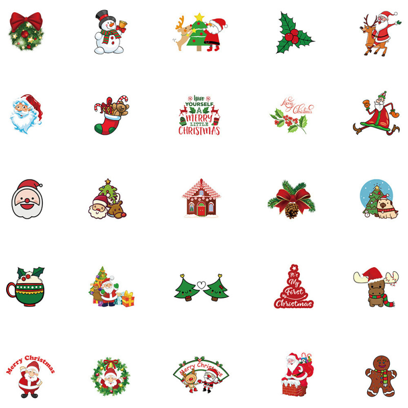 50PCS Christmas (1) Stickers Water-Proof Fashion Aesthetic Motorcycle Phone Car Skateboard Laptop Sticker From China
