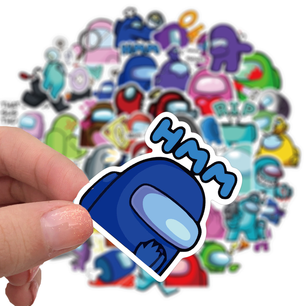 50 Pieces Among Us (4) Stickers Water-Proof Fashion Aesthetic Motorcycle Phone Car Skateboard Laptop Sticker From China