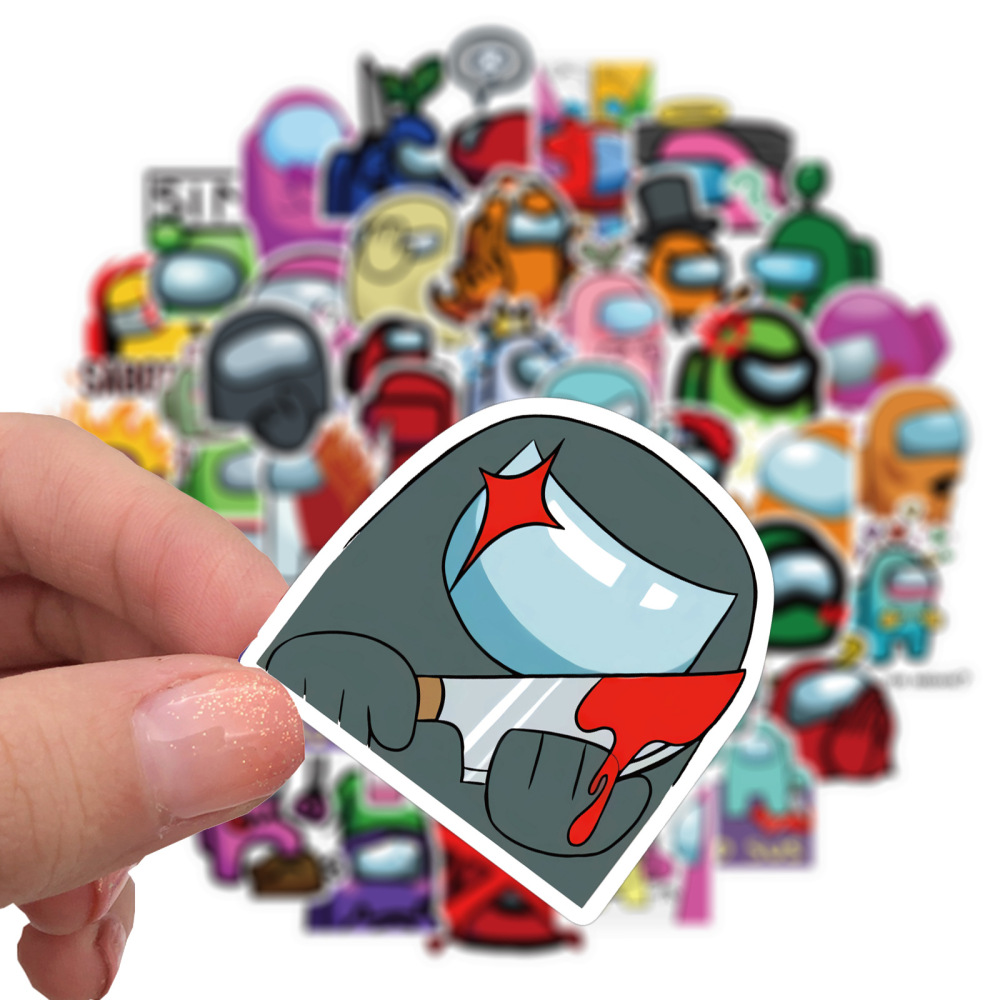 50 Pieces Among Us (3) Stickers Water-Proof Fashion Aesthetic Motorcycle Phone Car Skateboard Laptop Sticker From China