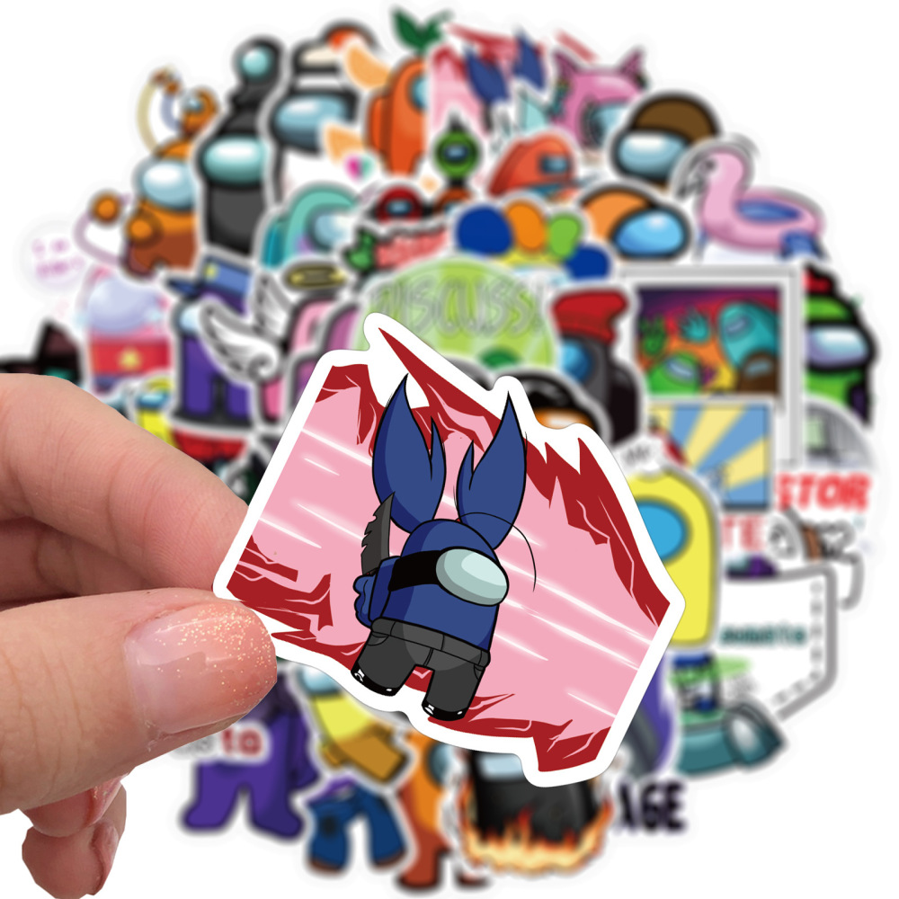 50 Pieces Among Us (1) Stickers Water-Proof Fashion Aesthetic Motorcycle Phone Car Skateboard Laptop Sticker From China