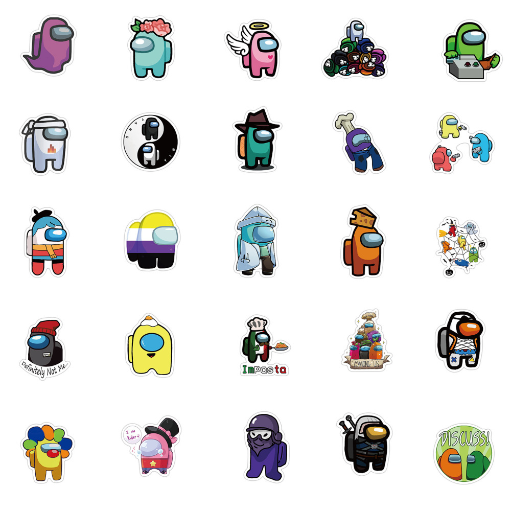 50 Pieces Among Us (1) Stickers Water-Proof Fashion Aesthetic Motorcycle Phone Car Skateboard Laptop Sticker From China