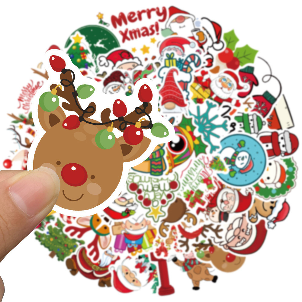 50 Pieces Christmas (2) Stickers Water-Proof Fashion Aesthetic Motorcycle Phone Car Skateboard Laptop Sticker From China