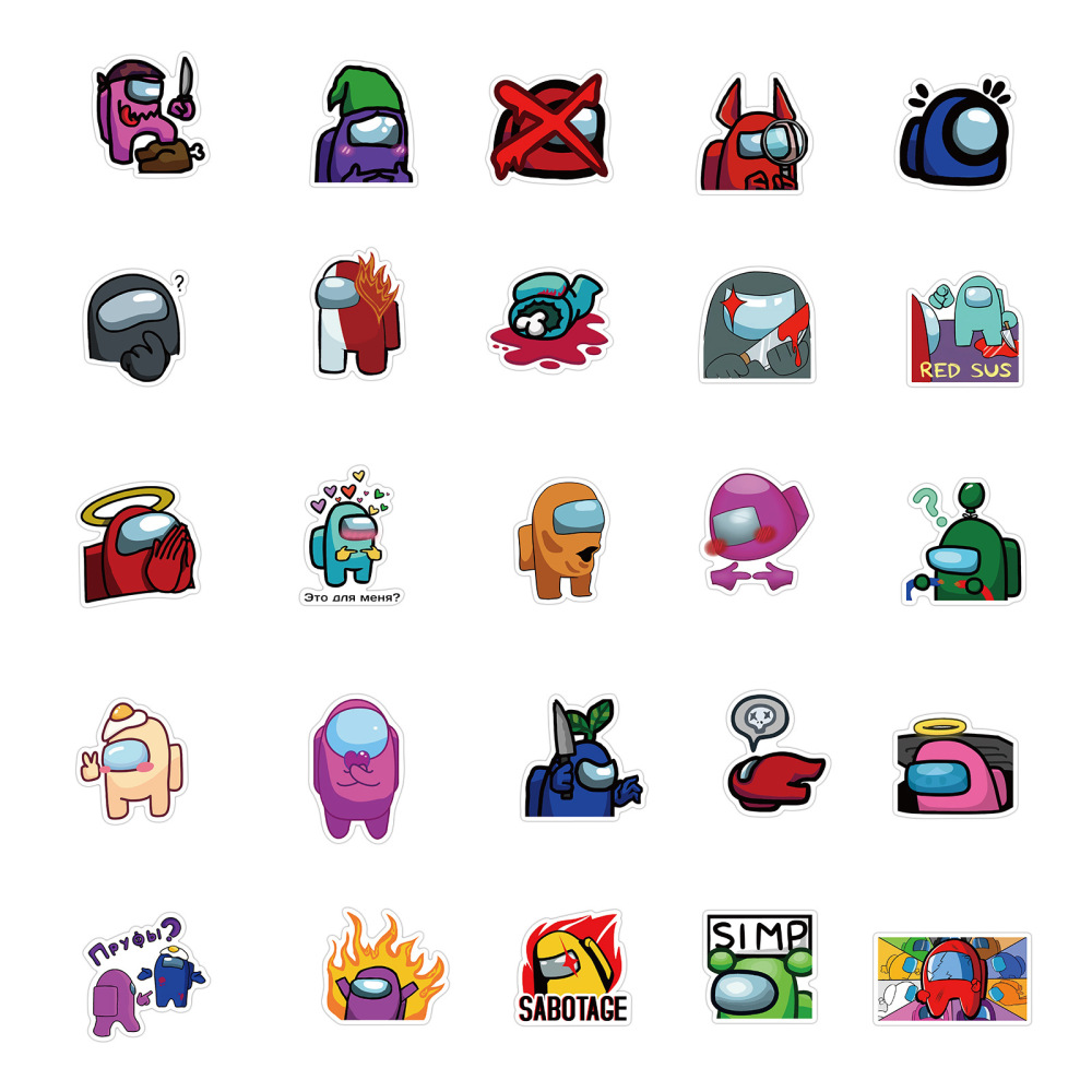 50 Pieces Among Us (3) Stickers Water-Proof Fashion Aesthetic Motorcycle Phone Car Skateboard Laptop Sticker From China