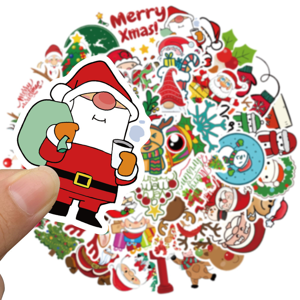50 Pieces Christmas (2) Stickers Water-Proof Fashion Aesthetic Motorcycle Phone Car Skateboard Laptop Sticker From China