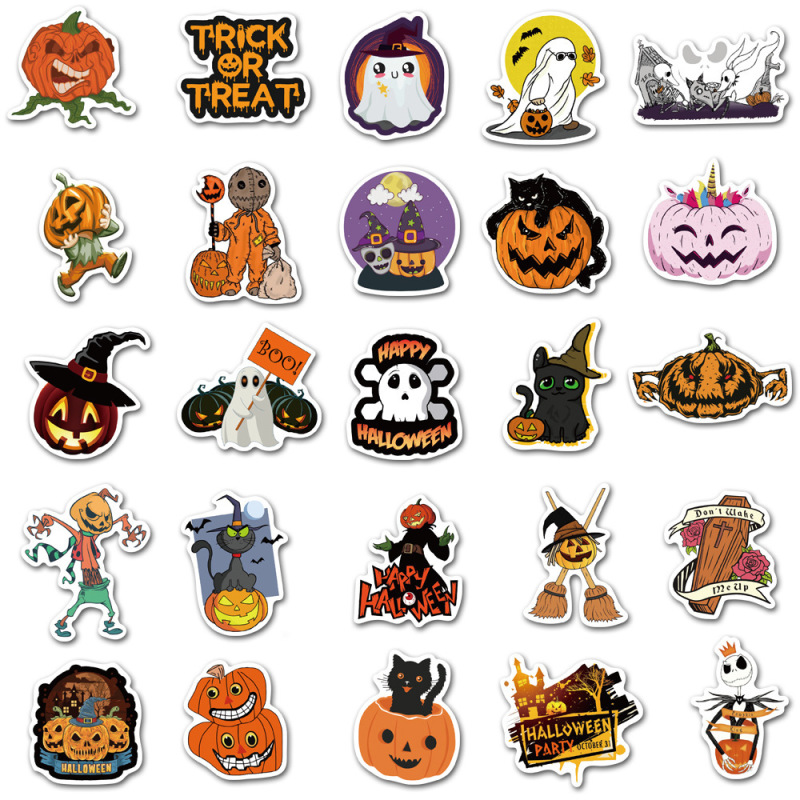 Halloween (1) 50Pieces Stickers Water-Proof Fashion Aesthetic Motorcycle Phone Car Skateboard Laptop Sticker From China