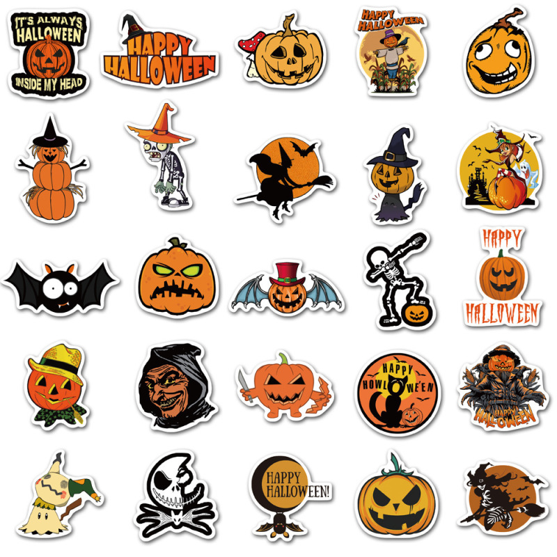 Halloween (1) 50Pieces Stickers Water-Proof Fashion Aesthetic Motorcycle Phone Car Skateboard Laptop Sticker From China