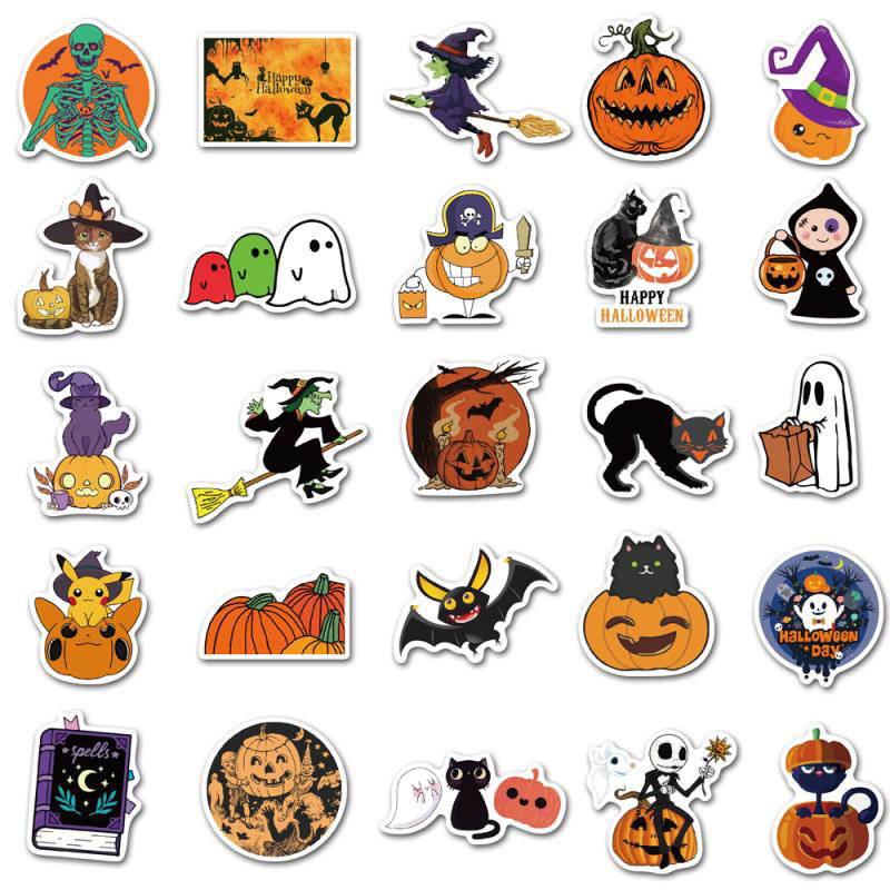 50Pieces Halloween (2) Stickers Water-Proof Fashion Aesthetic Motorcycle Phone Car Skateboard Laptop Sticker From China