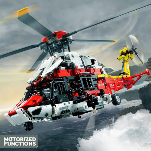 Custom 74666 Motorised Airbus H175 Rescue Helicopter Technic 42145 Building Block Brick 2001±pcs Toy from China