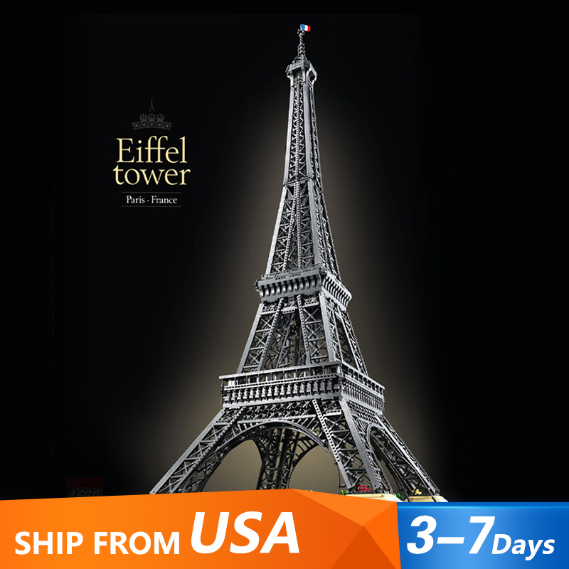 [In-stock ] Custom 10001 Creator Expert Eiffel Tower Buildings 10307 Building Block Brick Toy 10001±PCS From USA 3-7 Day Delivery.