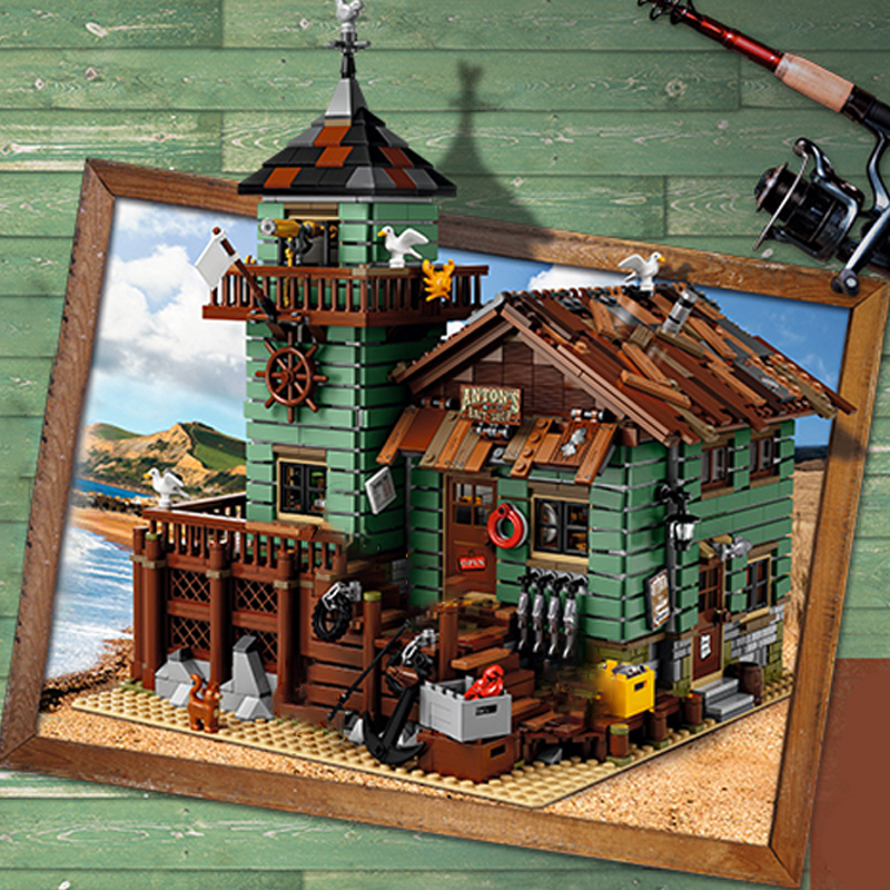 Custom 1147/16050/23003 / LELE K8001 Modular Buildings Old Fishing Store Ideas 21310 Building Block Brick 2049±pcs from China