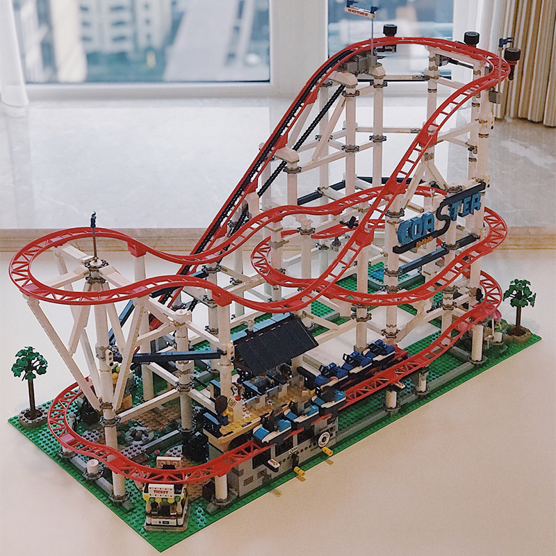 Custom 2525 / 99011 / 30261 The Roller Coaster 10261 Optional PF Building Blocks Bricks Toys from China