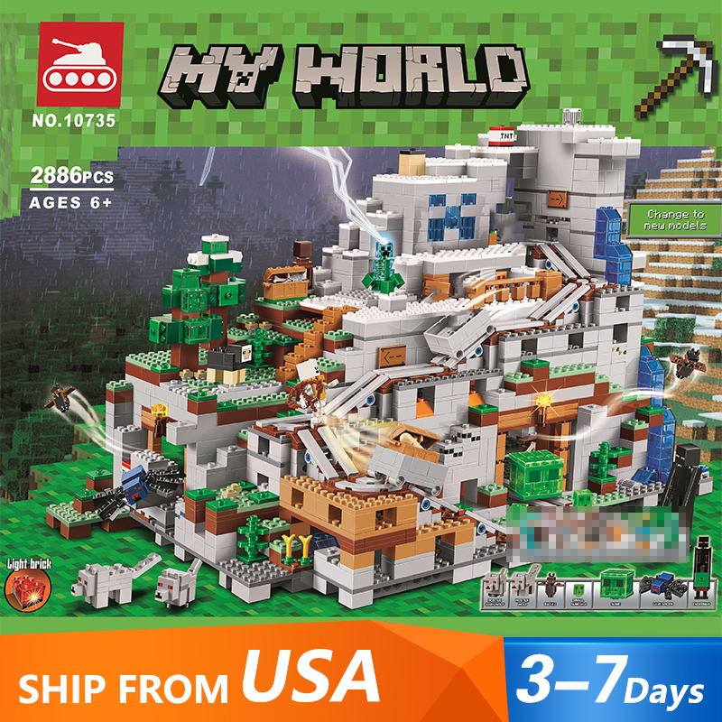 76010 The Mountain Cave Minecraft 21137 Building Blocks 2124pcs Bricks Toys From USA 3-7 Days Delivery