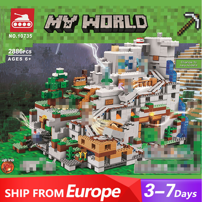 Custom 18039 LJ2139 The Mountain Cave Minecraft 21137 Building Block Brick 2863±pcs Europe 3-7 Days Delivery.