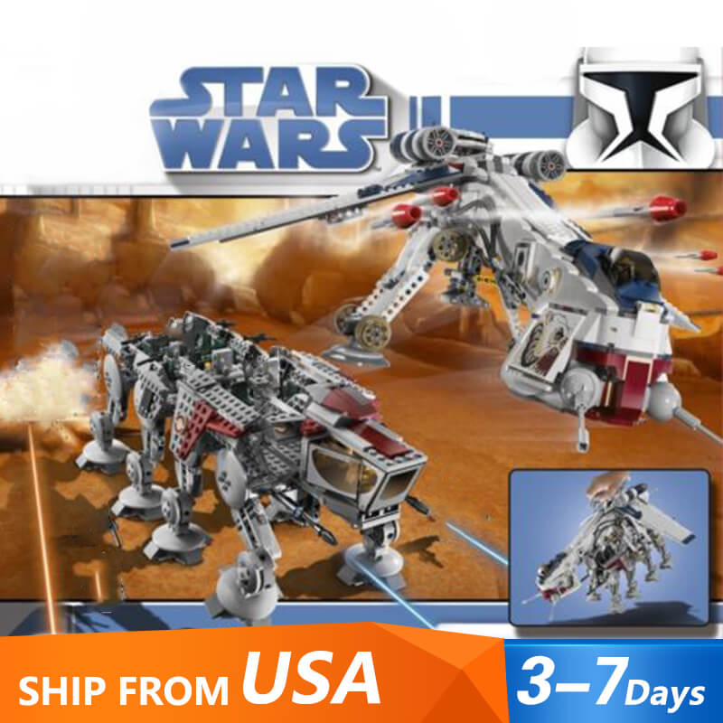 KING X19014 UCS Republic Dropship with AT-OT Walker 1758+pcs Building Block Brick 10195 from USA 3-7 Day Delivery