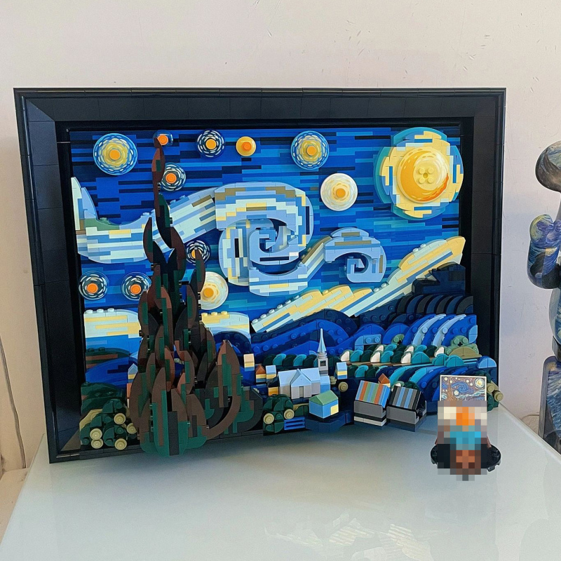 Custom77030 / JieStar 92803 /DK 21033 The Starry Night Vincent van Gogh Drawing Painting 21333 Building Block Bricks 2362±pcs from USA 3-7 Days Delivery.