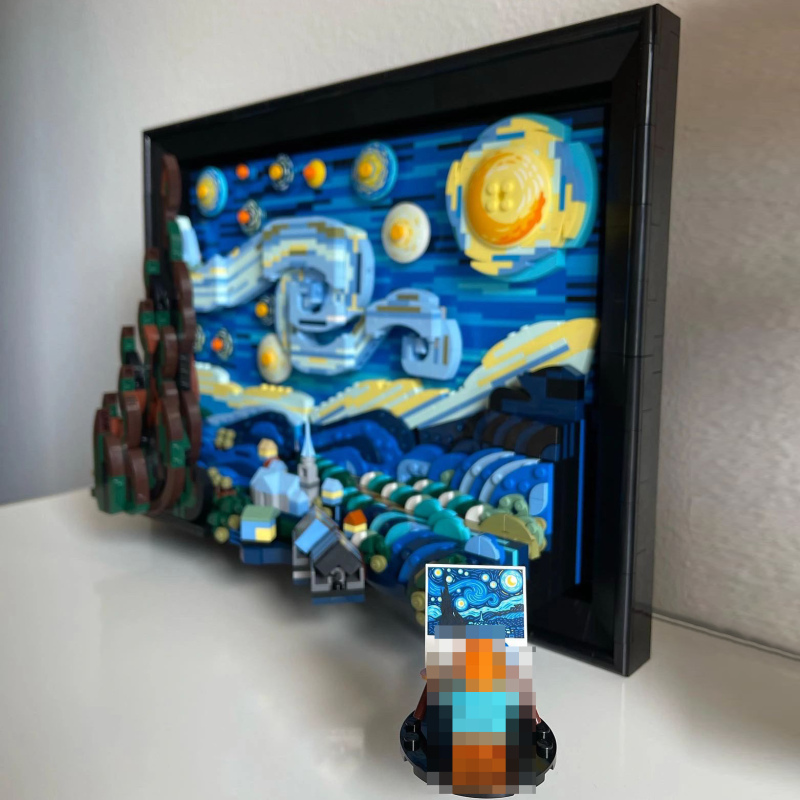 Custom77030 / JieStar 92803 /DK 21033 The Starry Night Vincent van Gogh Drawing Painting 21333 Building Block Bricks 2362±pcs from USA 3-7 Days Delivery.