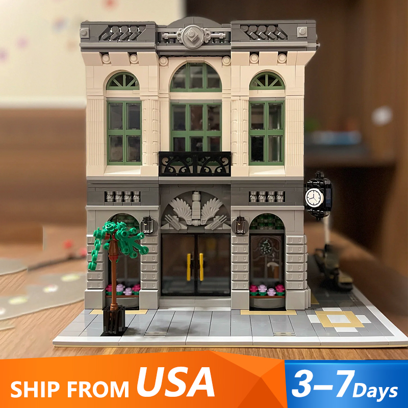Custom A2100/15001 Brick Bank Creator 10251 Building Blocks 2413±pcs Bricks Toys  From USA 3-7 Days Delivery.