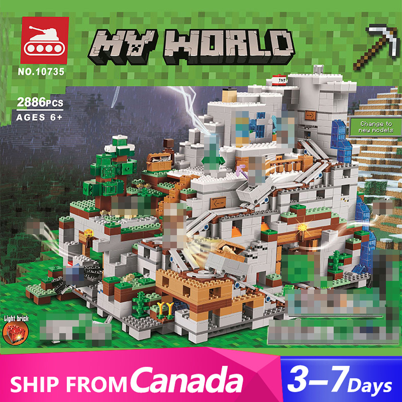 {Pre-Order}Custom 18039 LJ2139 The Mountain Cave Minecraft 21137 Building Block Brick 2863±pcs Canada 3-7 Days Delivery.