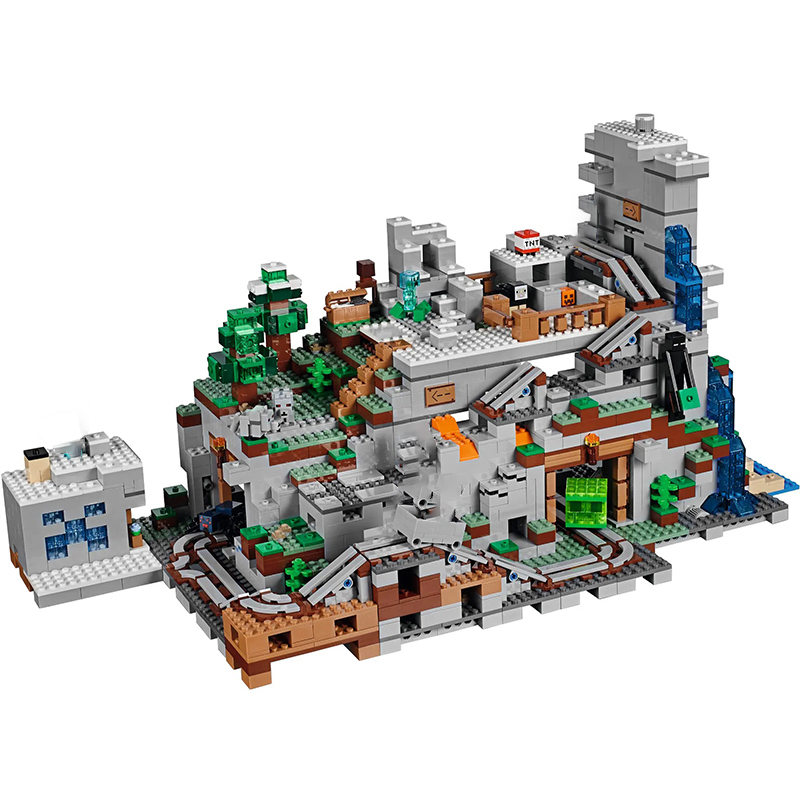 Custom 18039 LJ2139 The Mountain Cave Minecraft 21137 Building Block Brick 2863±pcs Europe 3-7 Days Delivery.