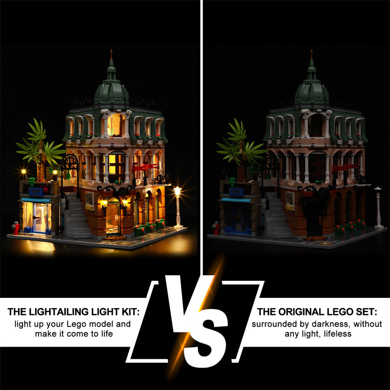 （Light sets）10297 Corner Boutique Hotel LED lighting Street View series building block toy lights